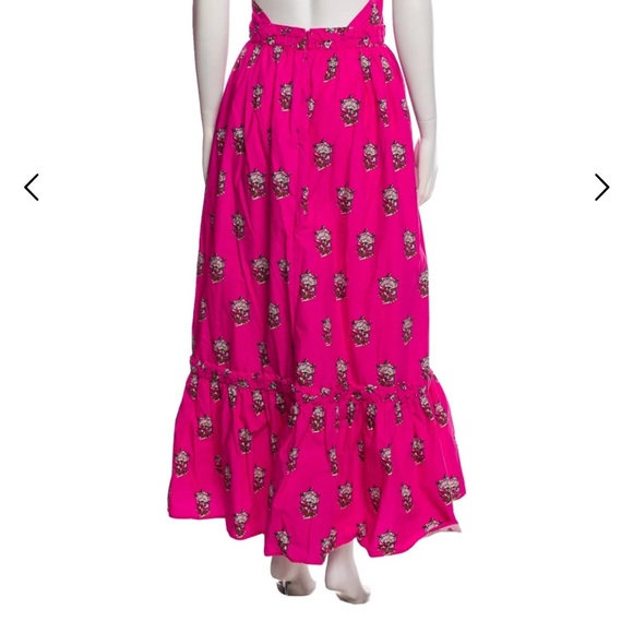 RHODE Bright Pink Floral Print Halter Maxi Dress - Picture 5 of 6